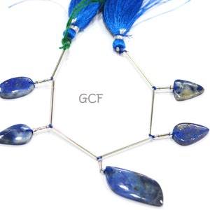 5 Pieces In A Strand Lapis Lazuli Mix Shape Beads , Lapis Lazuli Smooth Mix Shape Briolettes , 10x18 - 12.50x30 mm , 30703