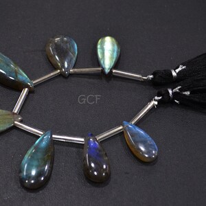 7 Pieces In A Strand Labradorite Pear Shape Beads , Labradorite Smooth Pear Shape Briolettes , Sold By Strand , 11x20 - 15x28 mm , 31034