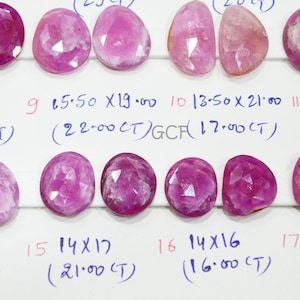Pink Sapphire Faceted Slice Shape Gemstone Pair , Pink Sapphire Loose Pair , Sapphire Use To Make Jewelry , Sold By Pair , 13x24 mm , 31133