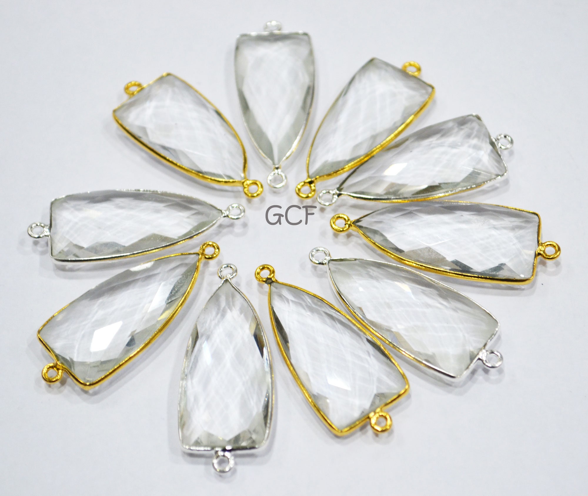 Crystal Faceted Arrowhead Shape Connector , Crystal