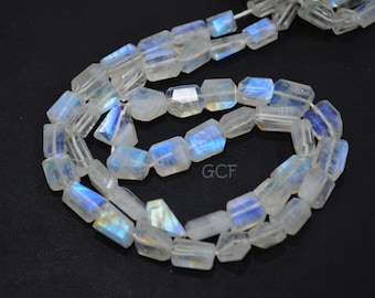 Rainbow Moonstone Laser Cut Nuggets Shape Beads , Rainbow Moonstone Nuggets Shape Beads , Sold By Strand , 16 Inches , 5x7 - 7x10 mm , 30342
