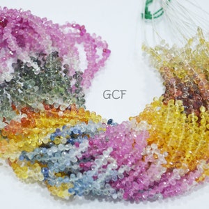 Multi Sapphire Tear Drops Shape Beads , Multi Sapphire Faceted Briolettes , Sold By Strand , 17 Inches , 2.50x3.50 - 2.50x4.50 mm , 30231
