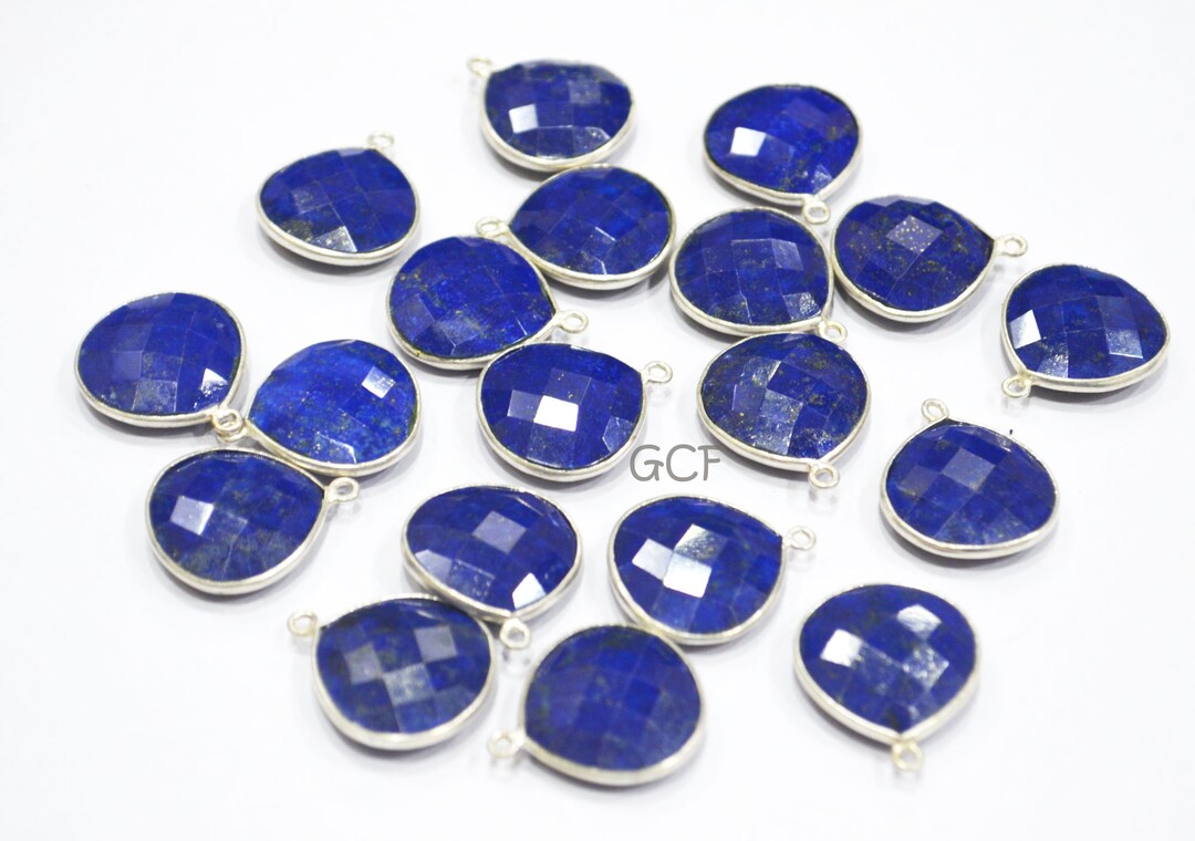 ラピスラズリ ファセット ハート型コネクタ、ラピスラズリ ハート型