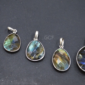 Labradorite Faceted Free Form Shape Pendant , Labradorite Pendant ,Sold By Piece , Ready Component Use To Make Jewelery , Mix Size , RB-6404