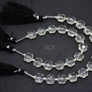 Rock Crystal Faceted Flower Shape Beads , Rock Crystal Flower Shape Beads , Sold By Strand , 7 Inches , 11 mm , 31171