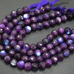 Purple Labradorite Faceted Round Shape Beads , Purple Labradorite Round Shape Beads , Sold By Strand , 7 Inches , 8.50 mm , 30879