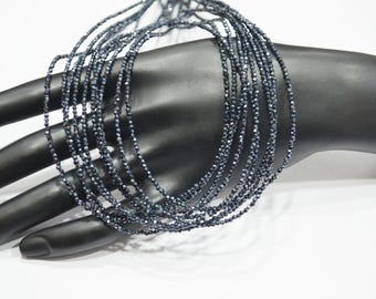 Mystic Diamant überlagerte schwarze Spinell-runde Form-Perlen, Diamant-Beschichtung schwarze Spinell-facettierte Perlen, 15,50 Zoll, 2 mm, 32417