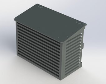 CUBIERTA, CAMPANA PROTECTORA para aire acondicionado y bomba de calor - SALZBURGO (techo inclinado) fabricada en acero galvanizado, acero inoxidable con recubrimiento en polvo.