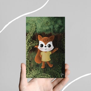 Mignon fox print/carte postale
