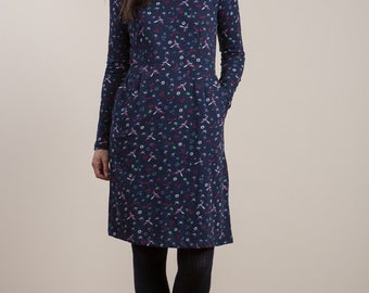 navy linen dress uk