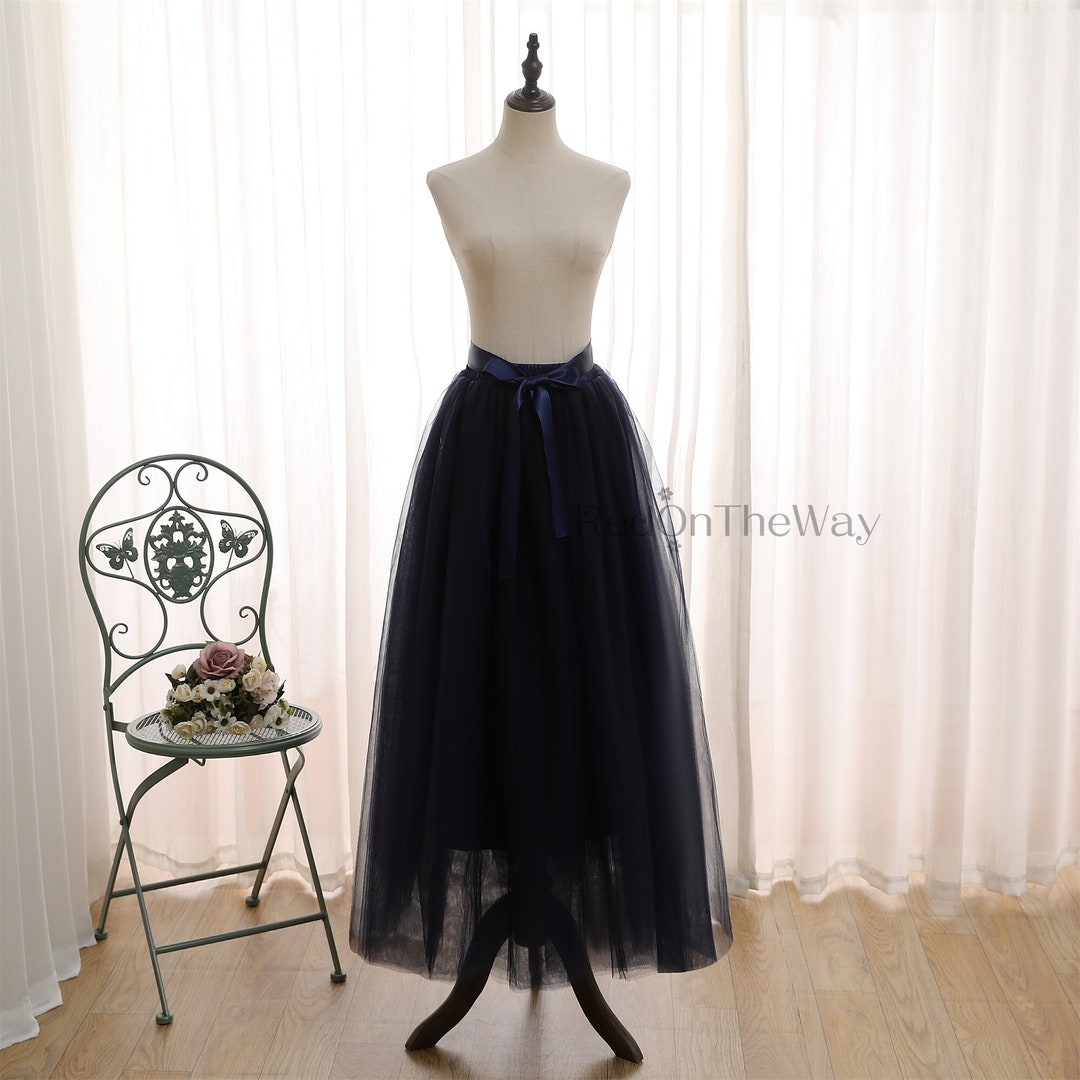 Floorlength Navy Blue Puffy Skirt for Womenbridesmaid Navy Etsy