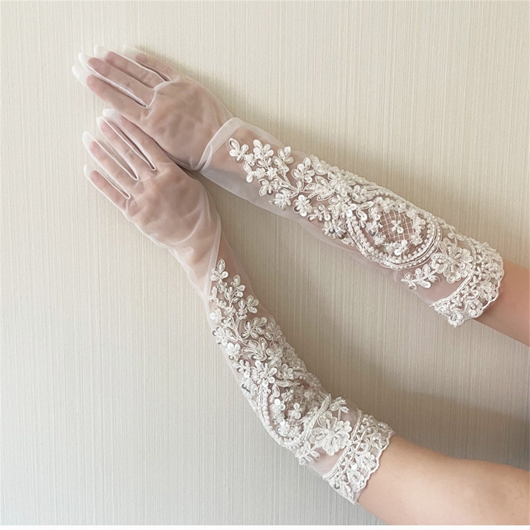 Vintage Lace Gloves Bridal Lace Sleeves Long Lace Gloves Etsy