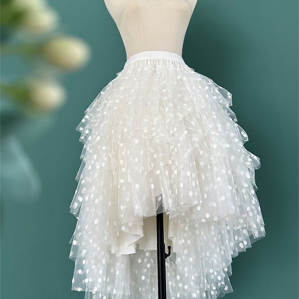 Polka Dot Tulle Skirt in Purple main image 0