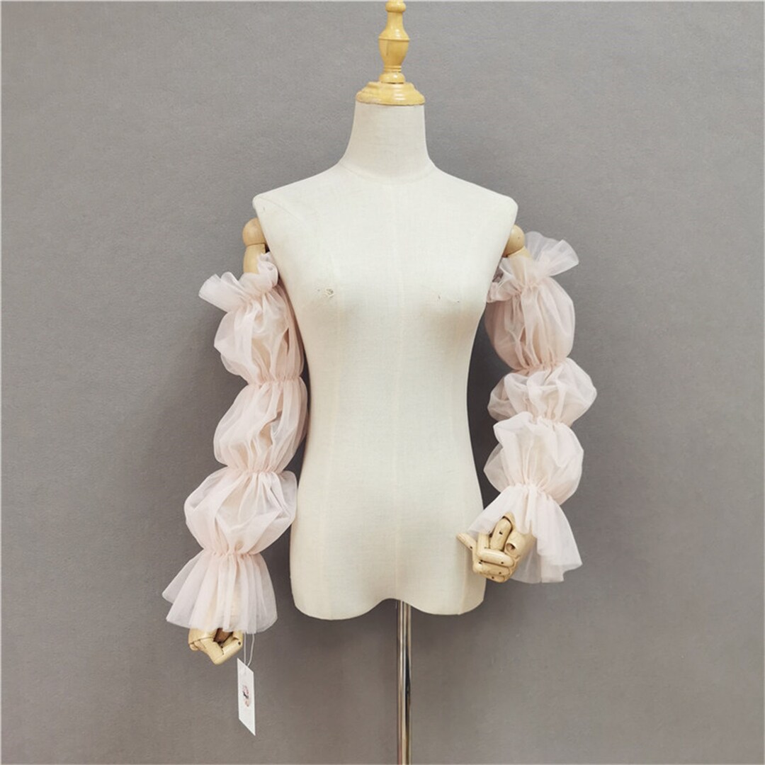 Light Pink Pop Sleevesdress Separatesremovable Wedding Dress - Etsy