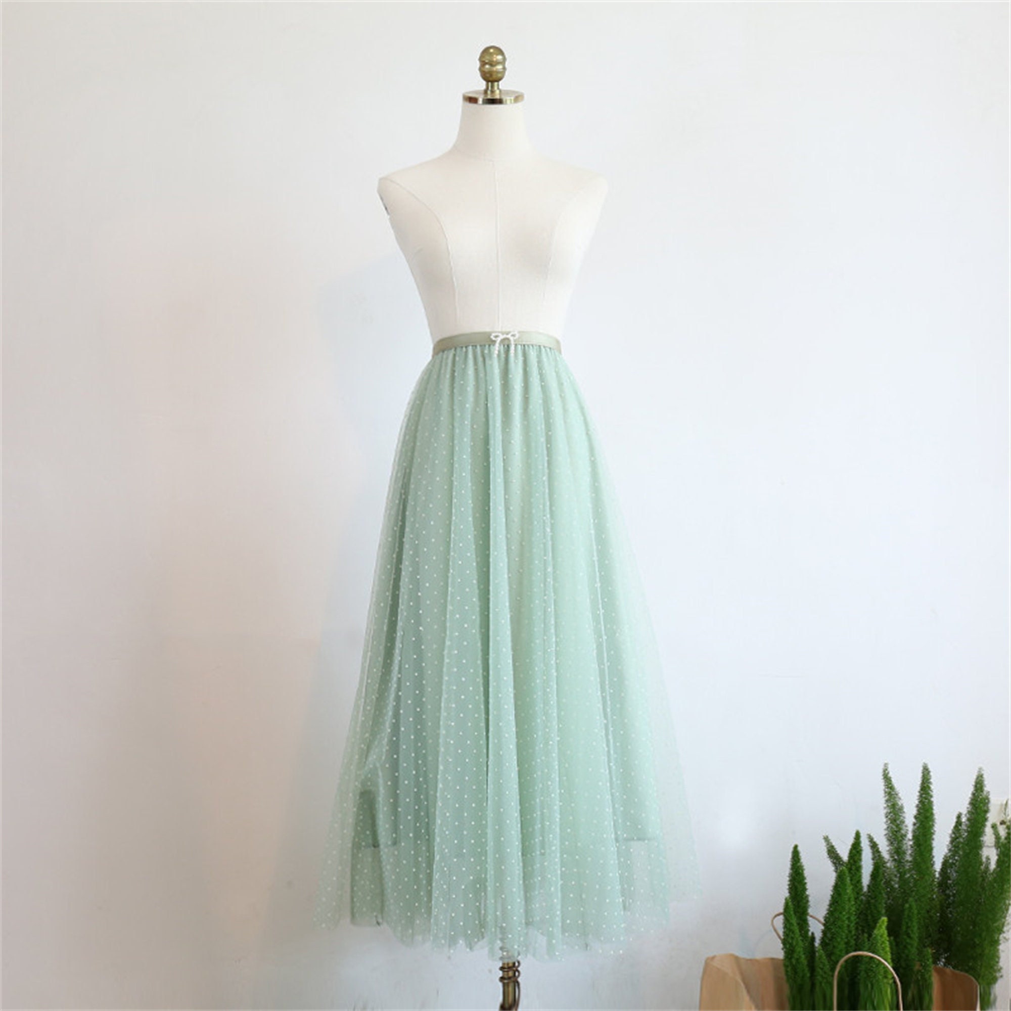 Polka Dot Mesh Skirt - Etsy Singapore