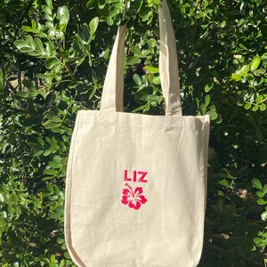 CUSTOM hibiscus tote bag!!