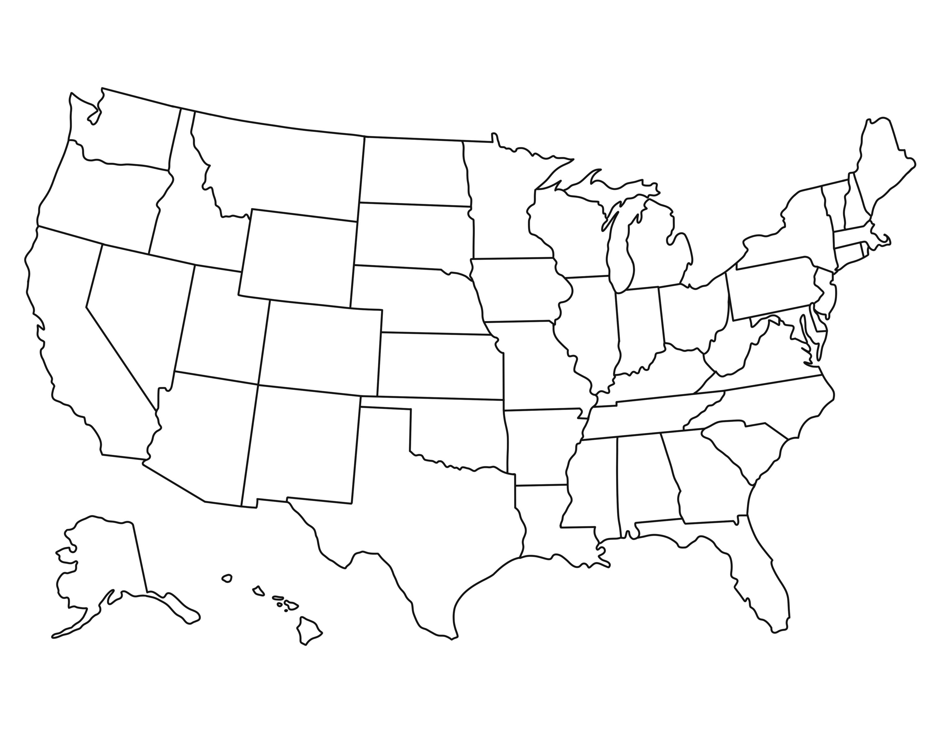 Blank United States Map Instant Download / Sales Map Instant - Etsy ...