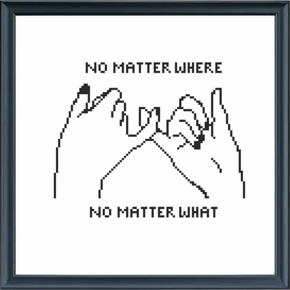 Pinky Promise Quote Cross Stitch Pattern / Best Friends Quote Etsy