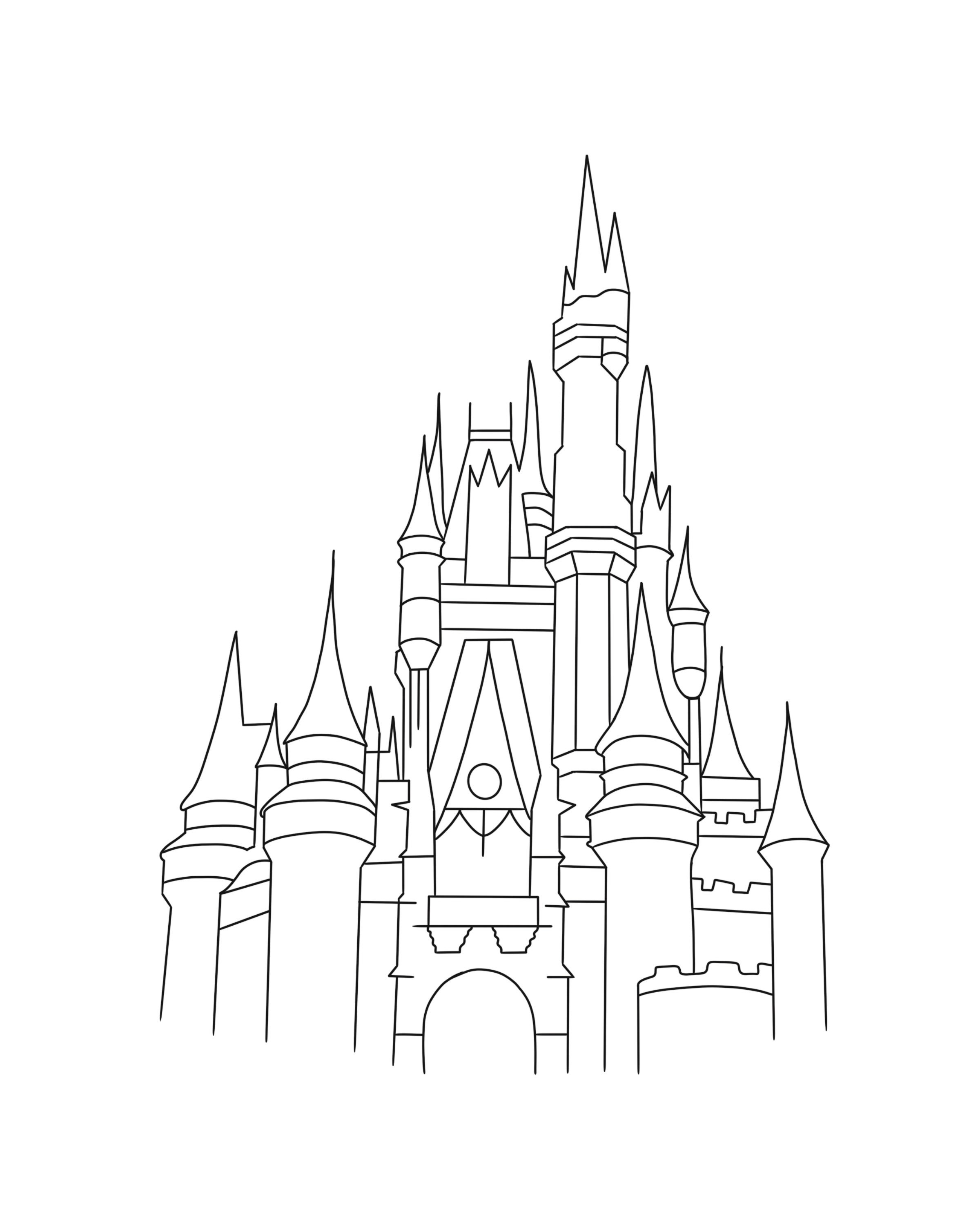 Cinderella Castle Line Art Instant Download / Theme Park Etsy Canada