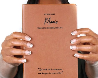 Diario para mi hermosa mamá, cuaderno de cuero vegano con cita, regalo para mamá, regalo del Día de la Madre, recuerdo sentimental, pensamientos, recuerdos, amor.