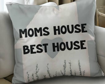 La mejor almohada para la casa de mamá, regalo divertido para el Día de la Madre, cojín acogedor para la decoración del hogar, lindo regalo para mamá, de parte de los niños.