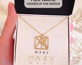 Personalized Name Necklace, Hidden Name Pendant, Unique Gold or Stainless Steel Name Necklace, Custom Monogram, Initial Pendant