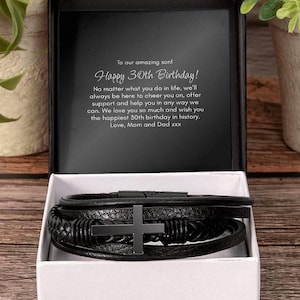 30th Birthday Gift for Son, Bracelet For Son, From Mom and Dad, Thirtieth Present for Him, 30th Jewelry for Man, 30th Birthday Present