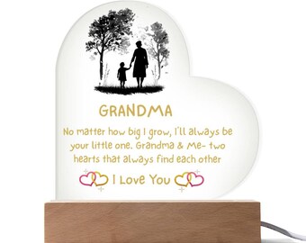 Grandma & Me – Two Hearts That Always Find Each Other, Heart Plaque for Grandma, Mothers Day Gifts, From Grandchildren, Cute Granny Present