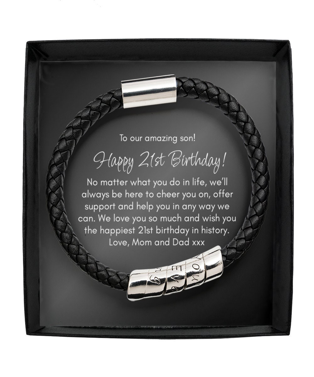 21st Birthday Gift for Son Happy 21st Birthday Bracelet for Etsy — free download