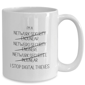 Network Security Engineer Gift, Funny Computer Mug, Coworker Present, IT Worker Gifts, New Job Gift, Birthday, Christmas Gift for Dad