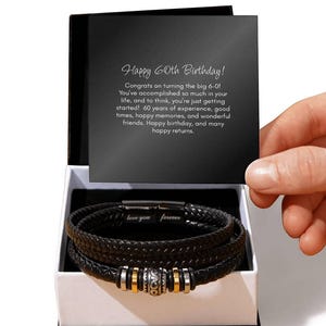 60. Geburtstagsgeschenk, für ihn, für Männer, Armband 60. Geburtstag, 60.Geschenk für Ehemann, Bruder, Vater, Opa, Freund, 60.Geburtstagskarte