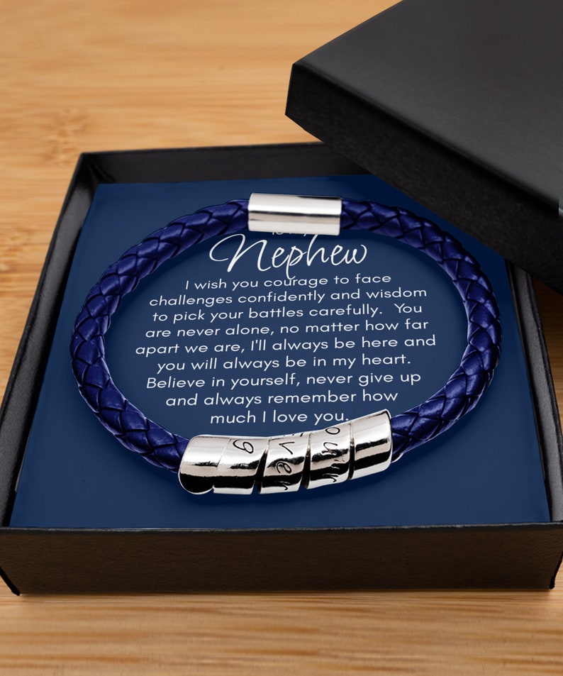 Gift for Nephew, to My Nephew Bracelet, Nephew Christmas, Birthday ...