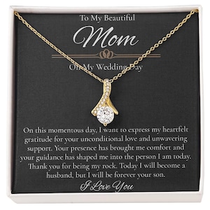 Mother Of The Groom Gift From Son, Mom of Groom Wedding Gift, Son To Mother On Wedding Day, Grooms Mom Present, Necklace For Mom From Son