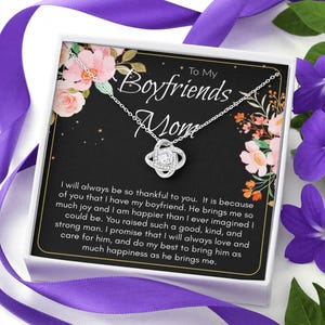 To My Boyfriends Mom Necklace, Gift for Boyfriends Mom, Mother of Boyfriend, Christmas, Mothers Day, Birthday Gift For My Boyfriends Mom