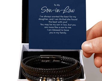 Gift for Son in Law, Son in Law Bracelet, Son-In-Law Christmas, Birthday Gift, New Son in Law Gifts, Future Son in Law, Wedding Presents