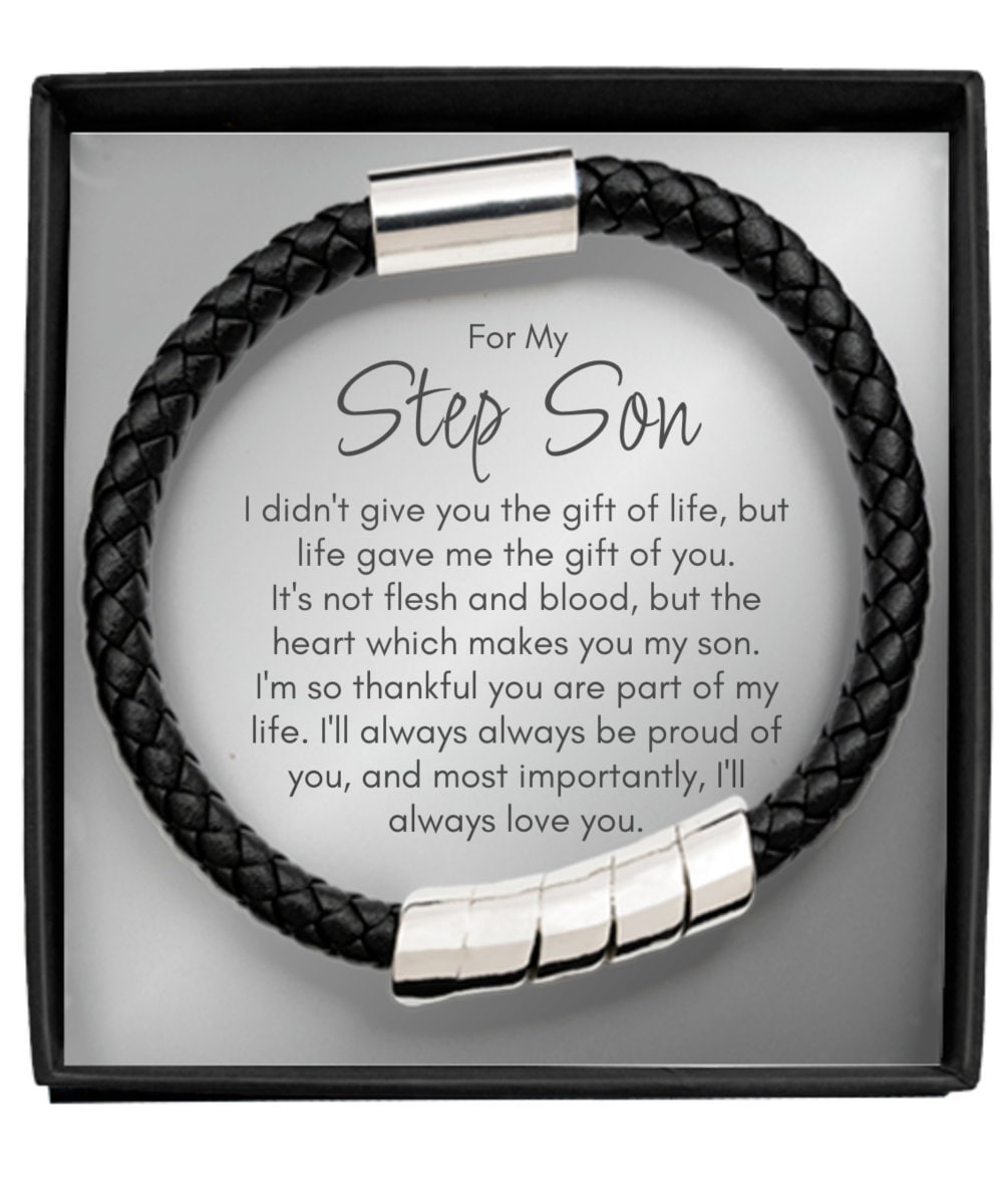 Cadeau beau-fils, bracelet À mon fils, cadeau personnalisé beau-fils, cadeau  fils supplémentaire, cadeau d'anniversaire pour fils supplémentaire,  bracelet beau-fils -  France
