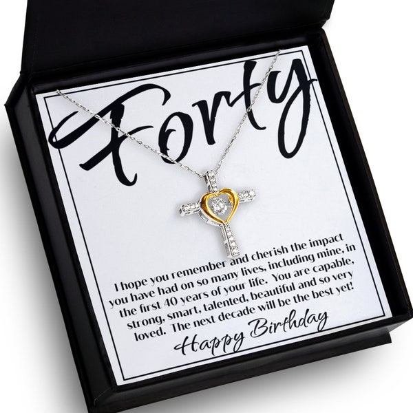 40th Birthday Gift for Women, for Daughter/Best Friend, Fortieth Birthday Pendant Necklace, Happy 40th Gift Ideas, 40th Birthday Present