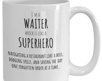 Cadeaux rigolos pour serveur, Tasse à café pour serveur, Cadeaux pour serveur de bar, Fête des Pères, Anniversaire, Noël, Cadeaux de remerciement, Meilleur cadeau pour le serveur, Sarcastique