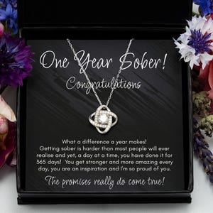 One Year Sober Necklace, Congratulations On A Years Sobriety, 1 Year Sober Gift, Alcoholics Anonymous, AA Sobriety Gift, 1 Year Recovery