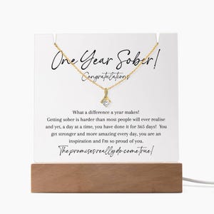 1 Year Sober Gift, One Year Sobriety Necklace, AA 1 Year Sober, Acrylic Plaque Display, Congratulations On A Years Sobriety, 1 Year Recovery