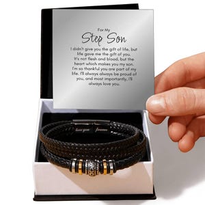 Step Son Gift Bracelet, Christmas, Birthday, Graduation Gift for Step Son, Bonus Son Gift, Stepson Gift, Step Son Jewelry, Best Step Son