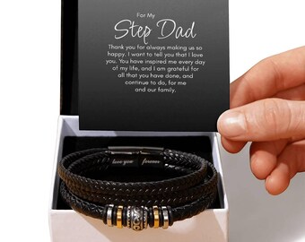 Step Dad Gifts, Step Dad Christmas, Fathers Day, Birthday Present, Bracelet for Best Stepdad, Step Father Gift, Bonus Dad Gift, Stepdad Gift