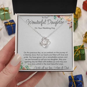 Gift for Daughter On Wedding Day, Gift For Bride From Parents, To Our Daughter From Mom and Dad, Parents of The Bride, Daughter Necklace