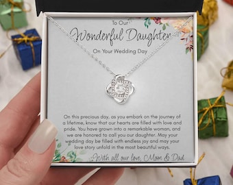 Gift for Daughter On Wedding Day, Gift For Bride From Parents, To Our Daughter From Mom and Dad, Parents of The Bride, Daughter Necklace