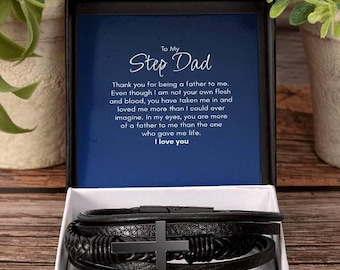 Gift for Step Dad, Step Father Bracelet, Step Dad Gifts for Christmas, Birthday, Fathers Day, Bonus Dad Present, Best Stepdad Gift, Jewelry