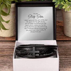 Step Son Gift Bracelet, Christmas, Birthday, Graduation Gift for Step Son, Bonus Son Gift, Stepson Gift, Step Son Jewelry, Best Step Son