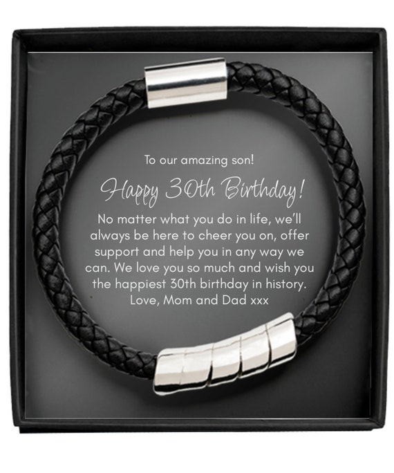 30th Birthday Gift for Son Bracelet for Son From Mom and Dad Thirtieth Present for Him 30th Jewelry for Man 30th Birthday Present Etsy