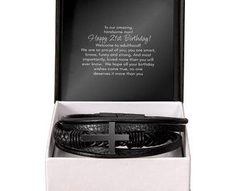 21st Birthday Gift for Son, Grandson, Nephew, 21st Birthday Bracelet, For Him, Happy 21st, 21st Birthday Gift Ideas, 21st Birthday Jewelry