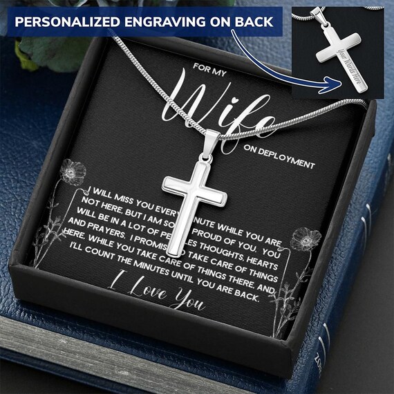 Deployment Gift for Wife, Military Wife Gift, Deployment Necklace