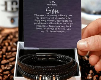 Für meinen Sohn Geschenk Armband, Geschenk für Sohn, Sohn Geburtstag, Weihnachten, Abschlussgeschenk, für Sohn von Mama, von Papa, Sentimental Sohn Geschenk, Bester Sohn